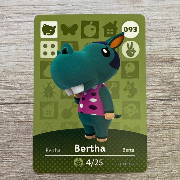 Genuine Animal Crossing Amiibo Card Bertha - Picture 1 of 5